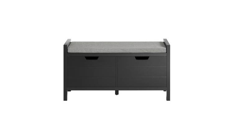 SoBuy 2 Drawer 2 Door Shoe Storage Hallyway Bench - Black