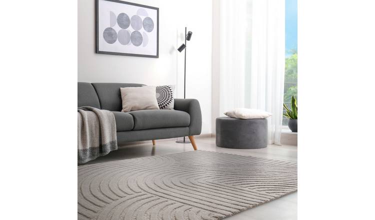 Mega Flooring Silver Handmade Geometric Rug - 120 x 170cm