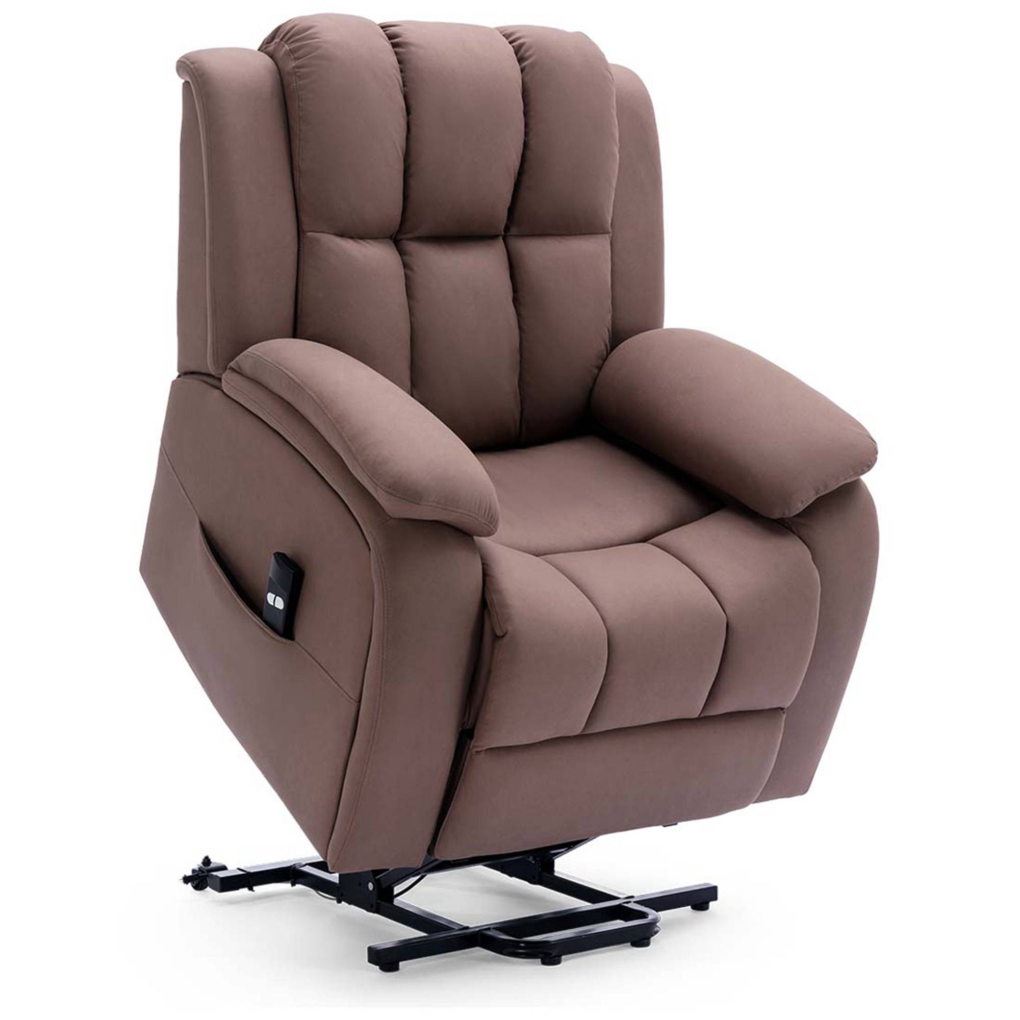 Furniture Online Brookline Tech Fabric Single Motor Rise Recliner Chair - Mocha - Image 4
