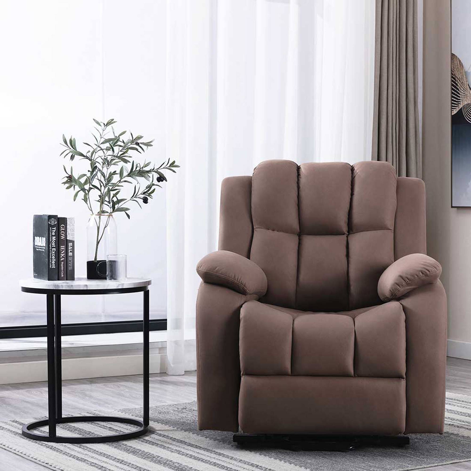 Furniture Online Brookline Tech Fabric Single Motor Rise Recliner Chair - Mocha - Image 7