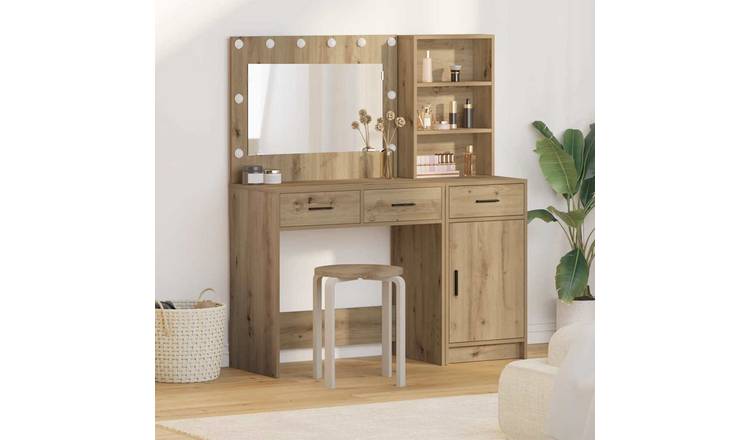 Walplus Pack of 2 Wood Dressing Table Wall Mounted - Brown - 78.5 x 41 x 135 cm