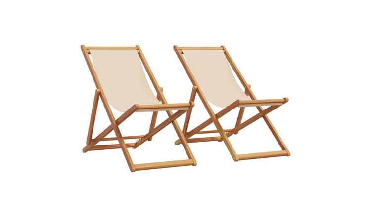 Walplus 2 Piece Fabric Folding Chairs - Beige