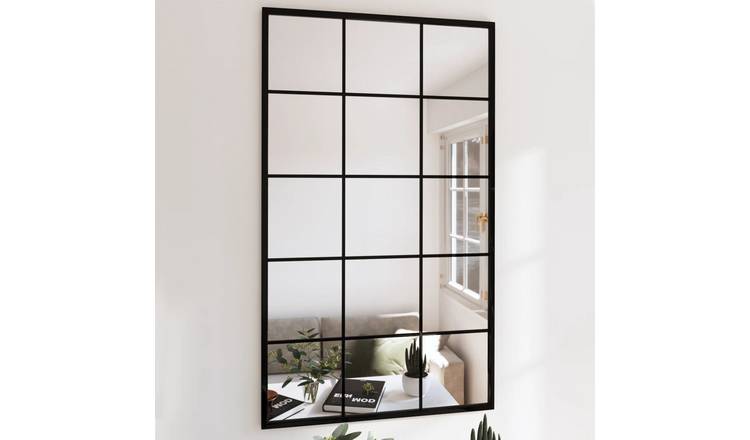 Walplus Pack of 4 Glass Wall Mirror - Black - 100 x 60 cm
