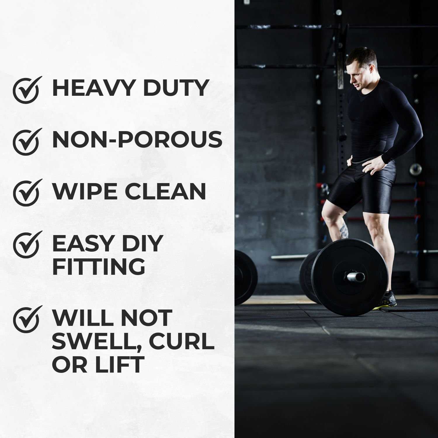 Ark Mat 14mm Heavy Duty Interlocking Rubber Gym Mat Floor Tiles 900x900mm - Image 4
