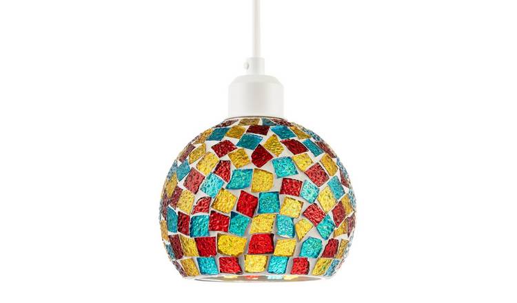 Happy Homewares Multicoloured Multi-Colour Geometric Pendant Shade - 16cm