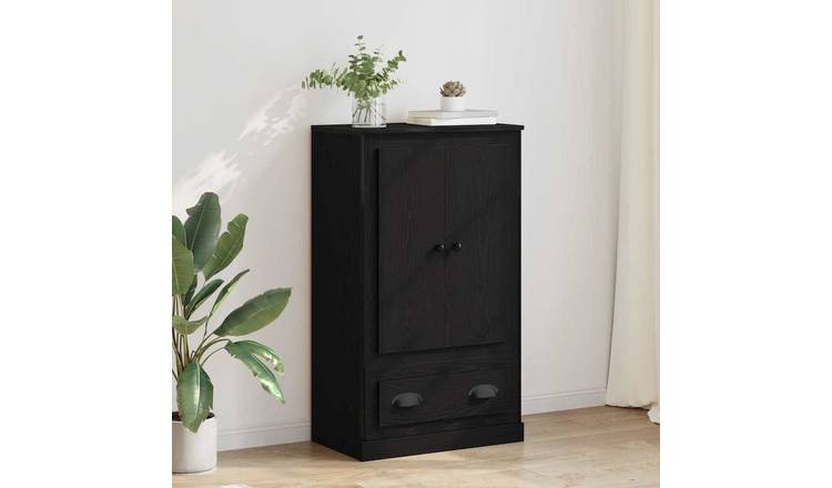 Walplus Engineered Wood 1 Drawer Highboard - Black Ash - 60 x 35.5 x 103.5 cm