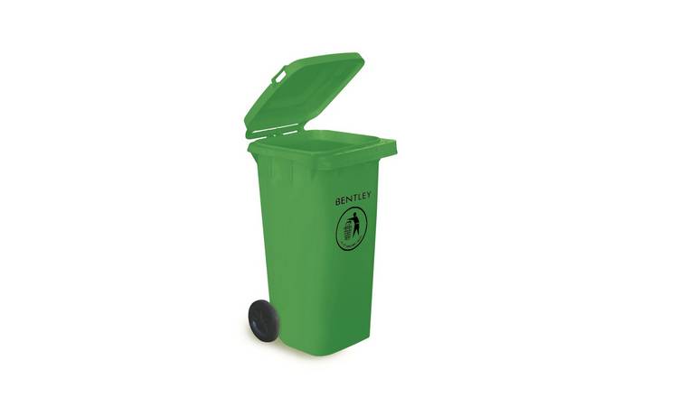 Charles Bentley 120L Outdoor Household Waste Medium Rubbish Wheelie Bin - Green