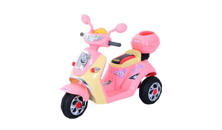 HOMCOM 6V 3 to 5 Years Music and Light Electric Ride on Motorbike – Pink