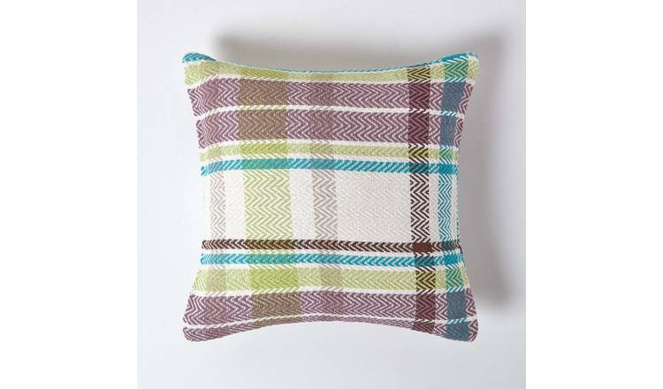Homescapes Green Falun Tartan Cotton Cushion Cover - 60 x 60 cm