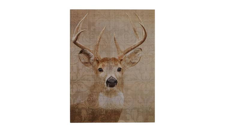 Orsina Madera Stag Damask Wall Plaque