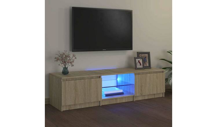 Walplus LED Engineered Wood TV Cabinet - Light Oak - 140 x 40 x 36 cm