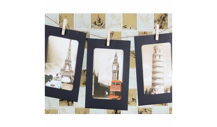 Haven Paper Photo Frame Craft Kit With Wooden Clips And Rope Set