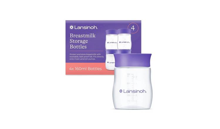 Lansinoh Pack of 4 5oz Breastmilk Storage Bottles