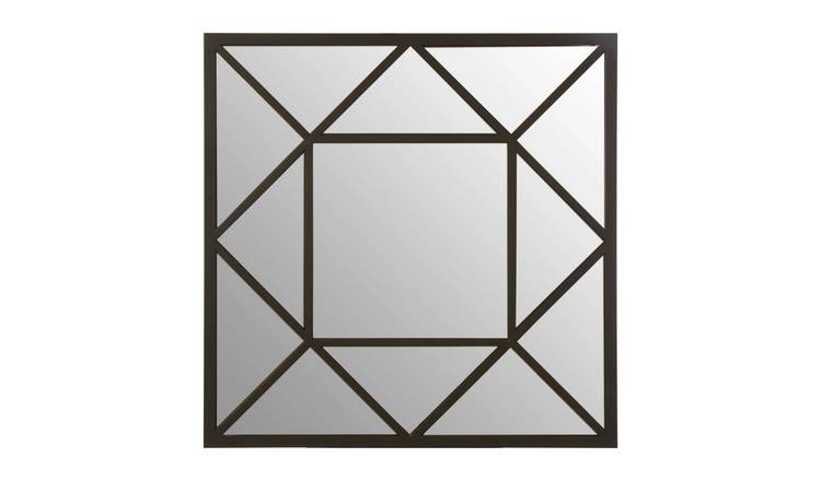 Orsina Descartes Metal Frame Wall Mirror – Black