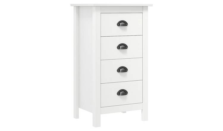 Walplus Solid Pine Sideboard - White - 46 x 35 x 80 cm