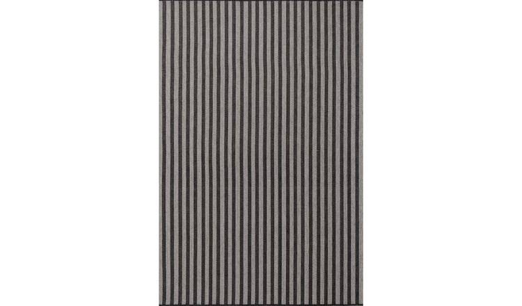 Ted Baker Black and White Indoor Outdoor Linley Striped Rug - 160 x 230cm