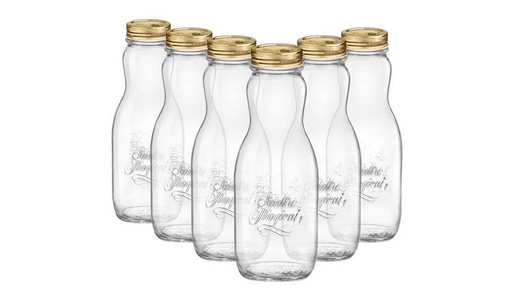 Bormioli Rocco Quattro Stagioni Glass Juice Bottles with Lid - Set of 6