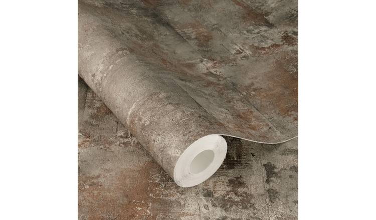 Rasch x Tesa Atlas Rustic Industrial Stone Peel Stick Textured Wallpaper - Grey