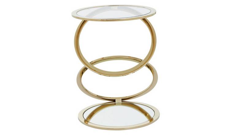 Orsina Oria Glass Side Table – Clear & Gold