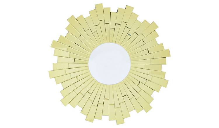 Orsina Glitzy Small Circular Wall Mirror – Gold