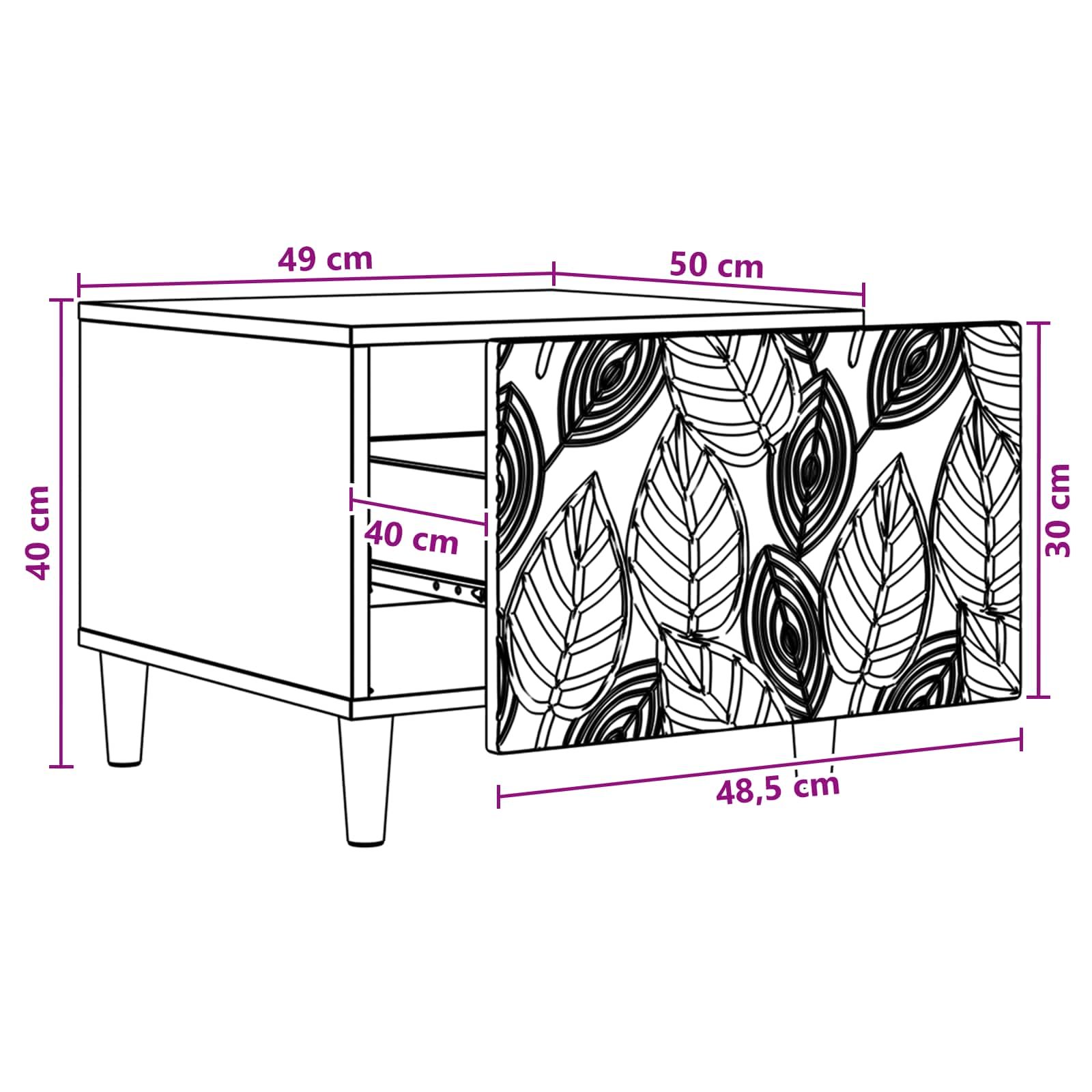 Walplus Engineered Wood Coffee Table - White - 50 x 49 x 40 cm - Image 7