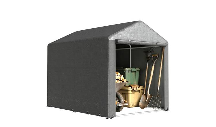 Outsunny Portable Garden Storage Shed Tent for Motorbike - Dark Grey