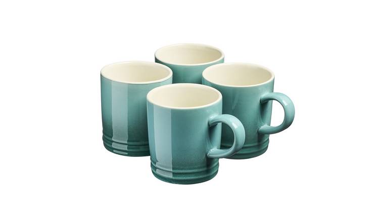 Cooks Professional 4 Piece Colourful Stoneware Mug Set 240ml - Teal