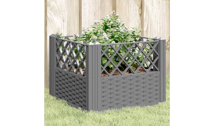 Walplus Polypropylene Garden Planter - Light Grey - 43.5 x 43.5 x 43.5 cm