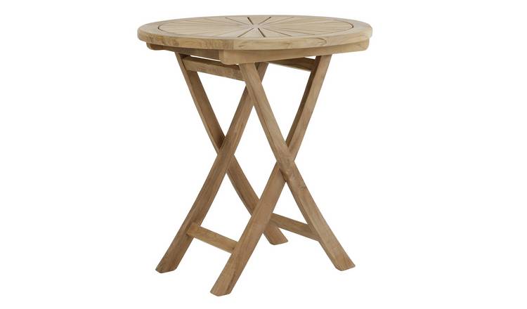 Charles Bentley Sundial Top Teak Folding Bistro Table - Brown