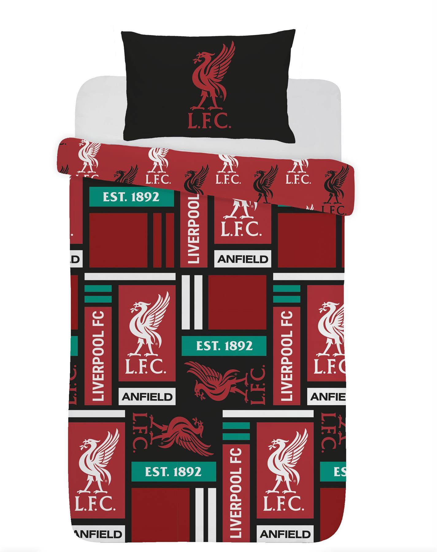 Liverpool Blocks Red Duvet Cover Set - Single - Image 2