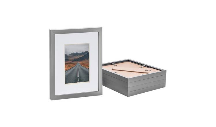 Nicola Spring Photo Frames - 8" x 10" with Mount - Set of 5 - Grey