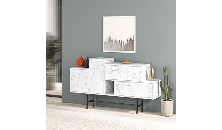 Decortie Hermes Marble Effect Sideboard - Marble effect