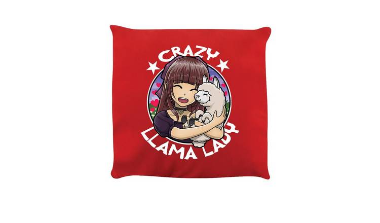 Grindstore Crazy Llama Lady Cushion - Red
