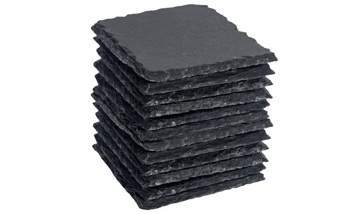 Argon Tableware Square Slate Coasters - Pack of 12