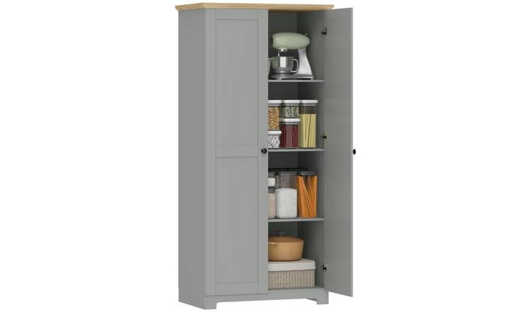 HOMCOM 2 Door Modern Kitchen Cupboard - Grey