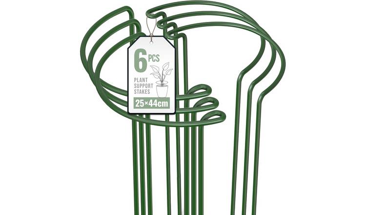 Vivo Technologies Pack of 6 Metal Plant Support Stakes - 25 x 44cm