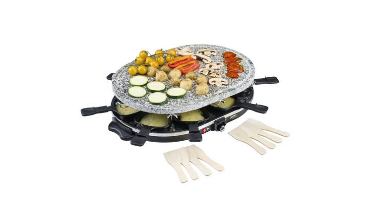 Cooks Professional Electric Raclette Grill with Natural Stone Plate - 8 Person