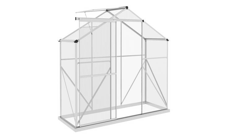 Outsunny Polycarbonate Aluminium 5 Level Roof Vent Greenhouse – Silver