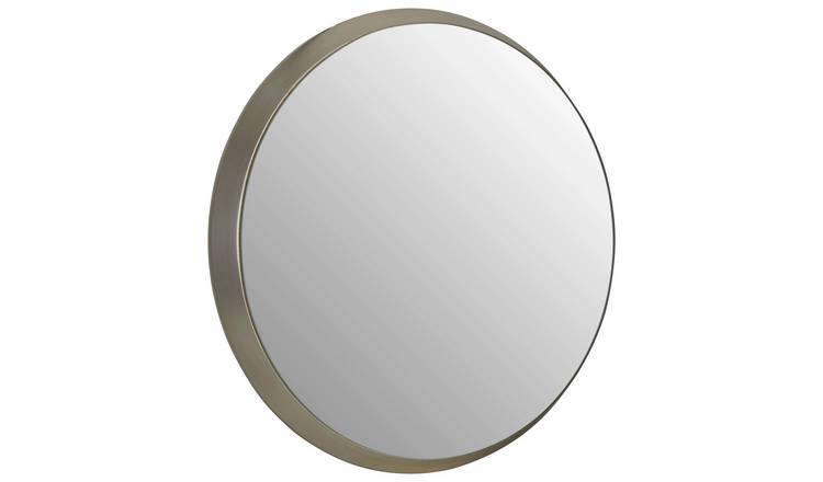 Orsina Athena Medium Round Wall Mirror – Silver