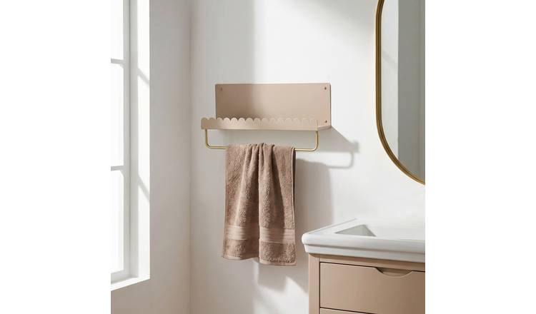 OHS Scallop Wall Mounted Towel Rail - Natural