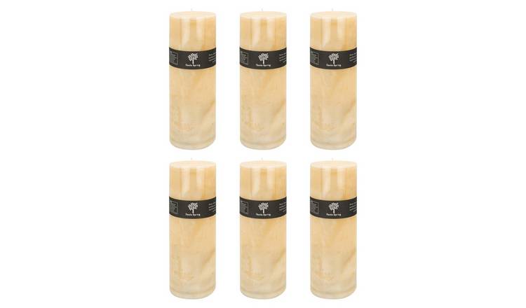 Nicola Spring 130ml Round Vanilla Pillar Candles Pack of 6 - Cream