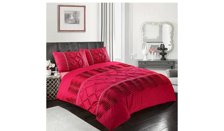 HomeSpace Direct Eleanor Red Duvet Cover Set - Double