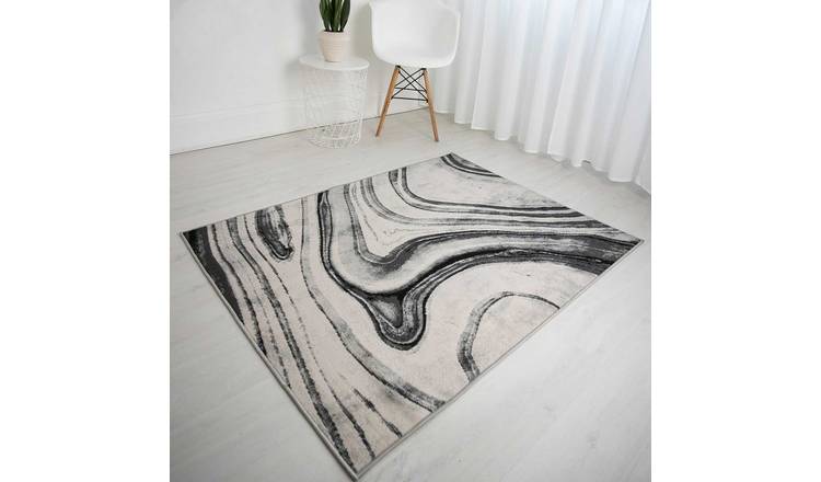 Mega Flooring Grey Modern Abstract Rug - 120 x 170cm