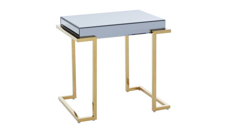 Orsina Mirrored Side Table - Grey