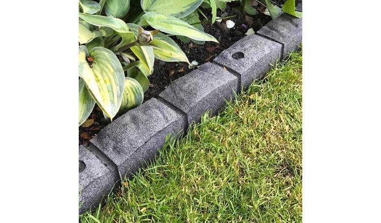 Primrose Roman Stone Effect Recycled Rubber Garden Edging Strips - 6m