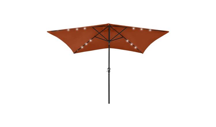 Walplus Polyester Garden Parasol - Terracotta - 200 x 300 x 247 cm