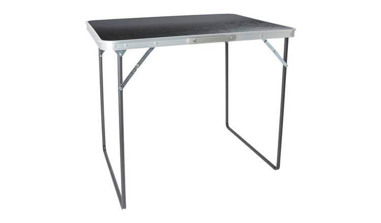 Harbour Housewares Black Folding Metal Camping Table - 80cm x 60cm