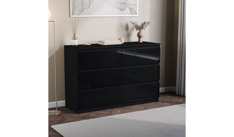 Vida Designs Glinton 6 Drawer Chest - Black