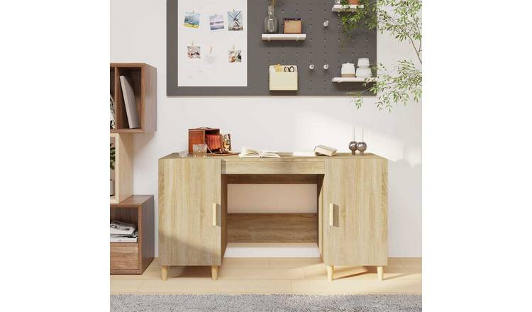 Walplus Engineered Wood Desk - Light Oak - 140 x 50 x 75 cm