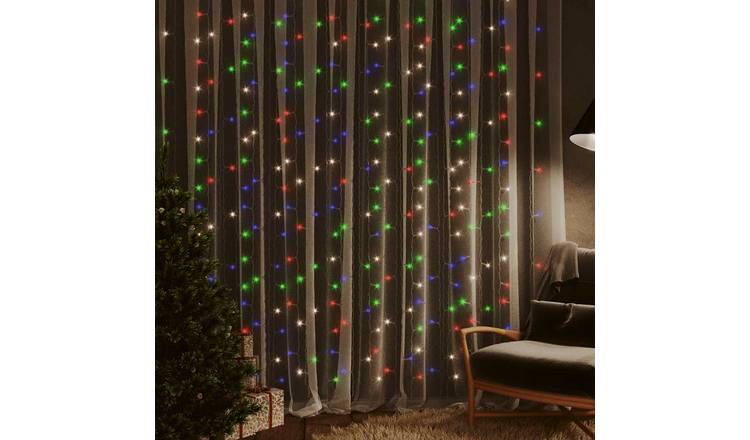 Walplus LED Curtain Fairy Lights 300 LED Colourful 8 Function - 300 x 300 cm